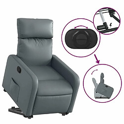 Maison Chic Fauteuil Relax pour salon, Fauteuil inclinable Gris Similicuir -GKD35707 pas cher