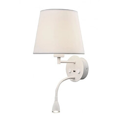 Luminaire Center Applique avec liseuse Fusion blanc mat 1 ampoule 17cm Coloris : blanc matNombre d'ampoules : 1Type d'ampoule : LED intégréPuissance Max en Watts (W) : 3Ampoules incluses : Oui intégréIP20Température de couleur LED en Kelvin (