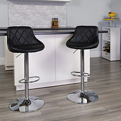 Superstool Tabouret haut pour bar cuisine fixe pivotant réglable avec dossier Philadelphia, Couleur: Noir