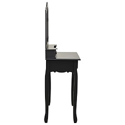 Acheter vidaXL Ensemble de coiffeuse avec tabouret Noir 80x69x141 cm Paulownia