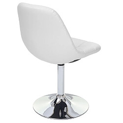 Acheter Decoshop26 6x chaises de salle à manger en synthétique blanc pied chromé pivotant CDS04625