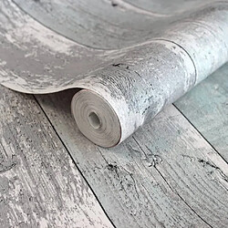 Noordwand Papier peint Topchic Wooden Planks Gris et bleu