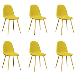 Maison Chic Lot de 6 Chaises à manger | Chaise de salle à manger cuisine Jaune moutarde Velours -GKD49261