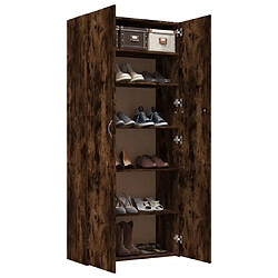 Avis vidaXL Armoire à chaussures Chêne fumé 80x35,5x180cm Bois d'ingénierie