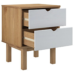 Avis vidaXL Table de chevet OTTA marron et blanc 45x39x57cm bois pin massif