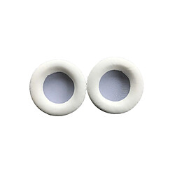 LUUCOZK 1 paire d'accessoires pour casque - Coussinets d'oreille en similicuir souple et élastiqueRemplacement-Blanc