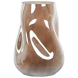 Beliani Vase à fleurs IMEROS Verre 27 cm Marron doré