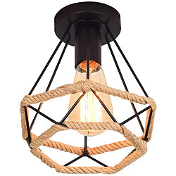 Stoex Plafonnier Industrielle Lampe de Plafond rétro vintage Cage en forme Diamant en Plafonnier Industrielle Lampe de Plafond rétro vintage Cage en forme Diamant en MétalFer Lustre Suspension Luminaire pour Salon Salle Chambre Décorer Maison