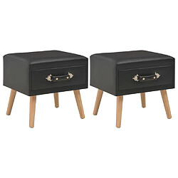 vidaXL Tables de chevet 2 pcs Noir 40x35x40 cm Similicuir