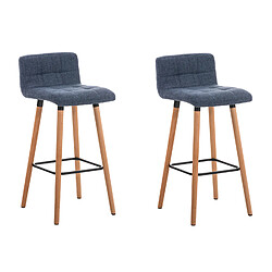 Non Lot de 2 tabourets de bar Lincoln tissu naturel 