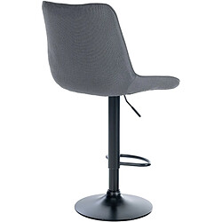 Avis Decoshop26 Lot de 2 tabourets de bar réglable en hauteur pivotant à 360° assise en tissu gris couture verticale pied métal noir 10_0004436