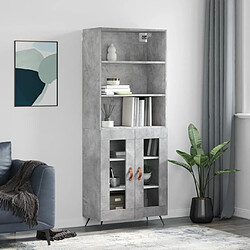 Maison Chic Buffet,Meuble de Rangement,commode pour salon,Cuisine Gris béton 69,5x34x180 cm Bois d'ingénierie -MN31348