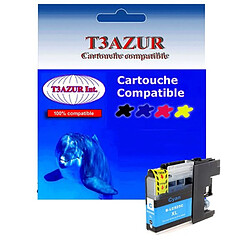 T3AZUR - Cartouche compatible Brother LC525XL (LC525XLC) Cyan 