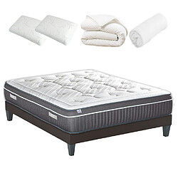 Bellecour Pack Colombe Pack Prêt à dormir COLOMBE 160x200 cm | Matelas Mémoire de forme + Sommier + Accessoires