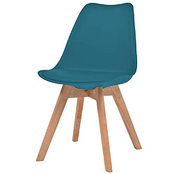 vidaXL Chaises à manger lot de 2 Turquoise Plastique