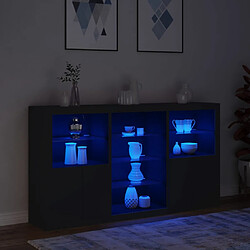 Acheter vidaXL Buffet avec lumières LED noir 181,5x37x100 cm