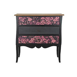 Pegane Commode en bois MDF noir avec 3 tiroirs - Largeur 76 x Hauteur 75,5 x Profondeur 39cm 