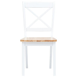 Ensemble salle à manger de jardin 5 pcs,Table et chaise à dîner Bois d'hévéa Blanc et marron -MN50834 pas cher