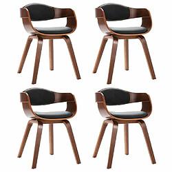 Maison Chic Lot de 4 Chaises à manger modernes,Chaises à dîner bois courbé et similicuir -MN69437