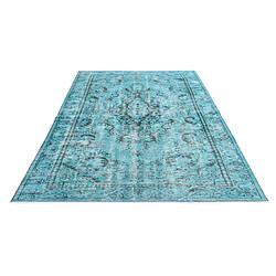 Avis Vidal Tapis de laine 279x180 turquoise Ultra Vintage