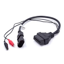 vhbw OBD2 - Câble adaptateur pour appareil de diagnostic OBD pour tous les modèles Alfa Romeo, Fiat, Lancia, Polonez - avec connecteur 3 broches 