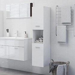 vidaXL Armoire de salle de bain Blanc brillant Bois d'ingénierie 