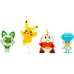 Jazwares Pokémon - Set de 4 figurines de bataille - Pikachu, Crokel, Kwaks, Felori