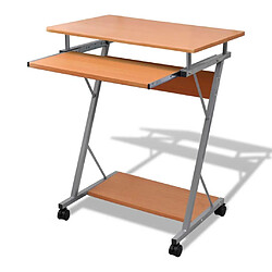 Helloshop26 Bureau table meuble travail informatique brune pour ordinateur 0502122 