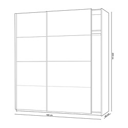 Avis Pegane Armoire avec 2 portes coulissantes coloris Alaska chêne à nœuds / blanc artic - Hauteur 200 x Longueur 180 x Profondeur 60 cm