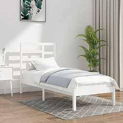 vidaXL Cadre de lit sans matelas blanc bois massif 90x190 cm 