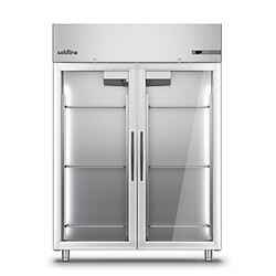 Armoire Réfrigérée Négative Vitrée en Inox 1200 Litres sans Groupe Logé - Coldline