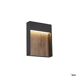 Slv Applique extérieure FLATT anthracite/imitation bois avec LED intégrée, 14W, 3000K/4000K, IP65