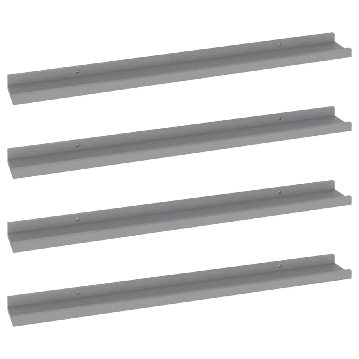 Maison Chic Lot de 4 Étagères murales,Étagère Rangement flottate Gris 80x9x3 cm -MN17560