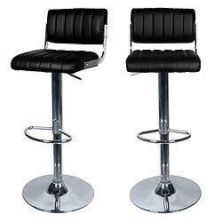 Rendez Vous Deco Chaise de bar Houston noire 61/83 cm (lot de 2) 