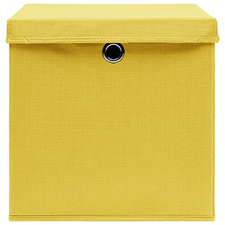 Acheter Maison Chic Lot de 10 Boîtes de rangement,Boîtes de stockage avec couvercles 28x28x28 cm Jaune -MN973901