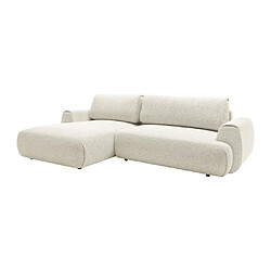 Avis Vente-Unique Canapé d'angle gauche convertible en tissu texturé beige MONELIA