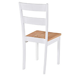 Acheter vidaXL Chaises à manger lot de 4 blanc bois d'hévéa massif