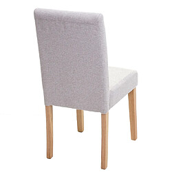 Decoshop26 Lot de 2 chaises de salle à manger en tissu gris pieds en bois massif laqué clairs CDS04461