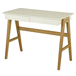 Bureau Laqué Blanc 2 Tiroirs KosyForm