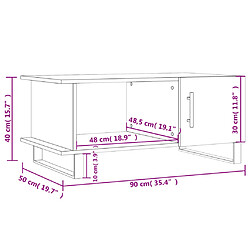 vidaXL Table basse sonoma gris 90x50x40 cm bois d'ingénierie pas cher