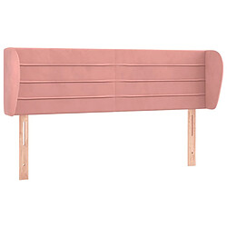 Maison Chic Tête de lit scandinave avec oreilles,meuble de chambre Rose 147x23x78/88 cm Velours -MN98316