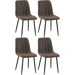 Non Lot de 4 chaises Dijon tissu