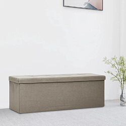 vidaXL Banc de rangement pliable Taupe Faux lin