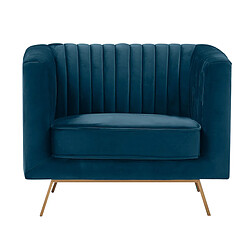 Rendez Vous Deco Fauteuil Gatsby en velours bleu foncé