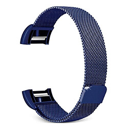 Wewoo Bracelet pour montre connectée Smartwatch avec en acier inoxydable FITBIT Charge 2taille S bleu 