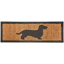 L'Héritier Du Temps Tapis Gratte Pieds de Forme Rectangulaire ou Paillasson Motifs Chien en Coco et Caoutchouc 1x25x75cm