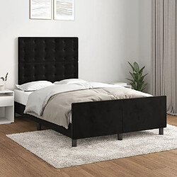 vidaXL Cadre de lit sans matelas noir 120x200 cm velours