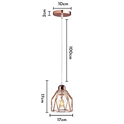 Stoex Plafonnier Vintage Suspension Luminaire Moderne E27 Suspension Lustre Rétro Lustre en Métal (Or Rose) Pour Couloir, Chambre À Coucher, Cuisine pas cher