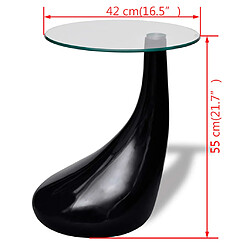 vidaXL Table basse avec dessus de table en verre rond Noir brillant pas cher