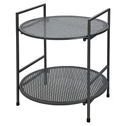 ProGarden Table d'appoint de jardin à 2 niveaux acier anthracite mat